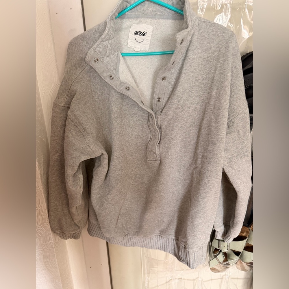 Aerie Light Gray Women's Cowl Neck Sweater